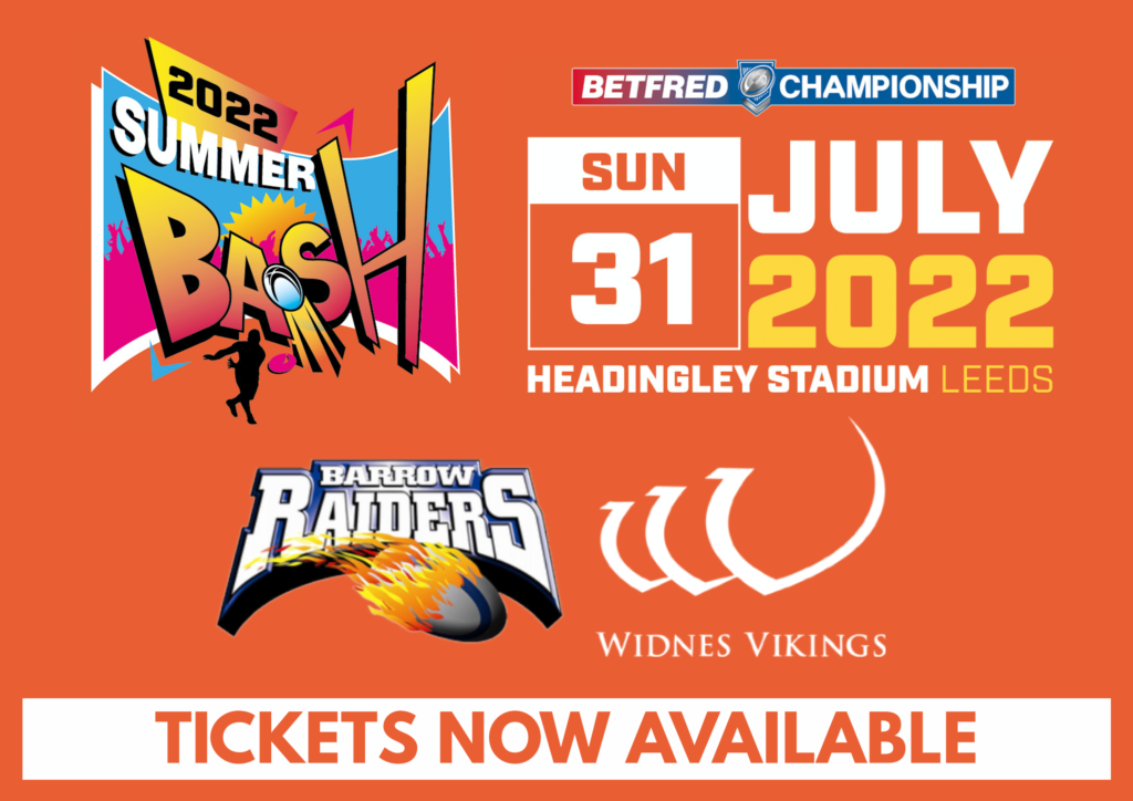 Summer Bash tickets now available from Stadium Shop Widnes Vikings